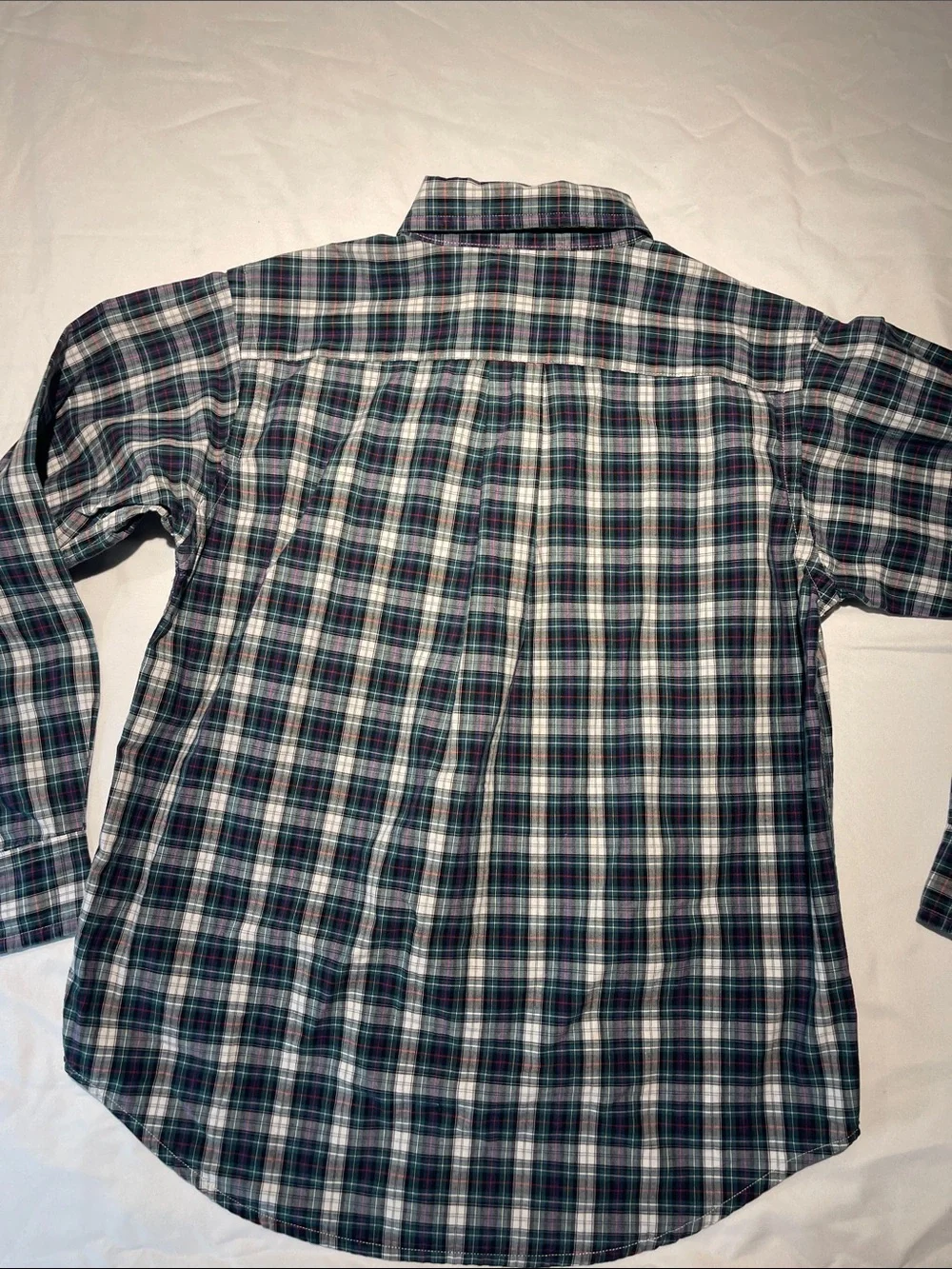 Ralph Lauren Boys Plaid Button-Down Shirt in Navy, Green & White